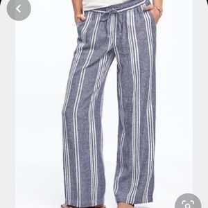 Wide Leg Linen Blend Pants